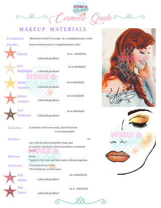 Ensemble de guides de maquillage inspirés d'Ariel
